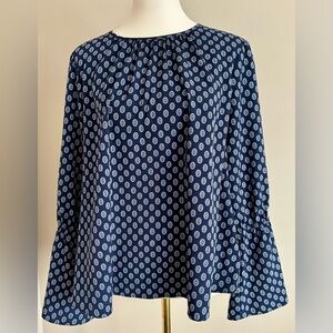 Michael Kors Navy & White Patterned Blouse